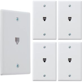 Newhouse Hardware White Surface Phone Jack Plate, 1-Pack