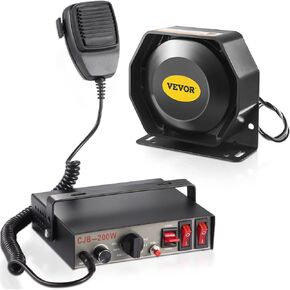 Vevor 200W Police Siren PA System Car Warning Alarm Vehicle 7 Sound Loud Warning Alarm Kit MIC System Emergency Fire Siren PA Speaker : Electronics