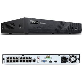 مسجل صوت فيديو ان في ار 16 قناة H.265+ 4K PoE من اونوت، يدعم 8MP 5MP 4MP 1080P، 16CH NVR بدون قرص صلب، يدعم حتى 20TB مع فتحتي تخزين، تشغيل متزامن 16-CH in Kuwait