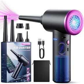 Compressed air Duster - 3 Gear Adjustable 100000RPM Electric air Duster with LED Light, Cordless air Blower for Computer Keyboard Car Cleaning Kit 9000mAh Rechargeable Dust Remover in Saudi Arabia