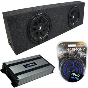 حزمة الكابينة القياسية العالمية لشاحنة كيكر Comp C10 Dual 10 "صندوق فرعي وتناغم HA-A800.1 Amp in Kuwait