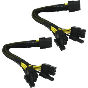 COMeap 8 Pin PCIe Splitter Cable, GPU VGA PCIe Female to Dual 8 Pin (6+2) Male PCI Express Power Adapter Braided Extension 9 inches (23cm) in Kuwait