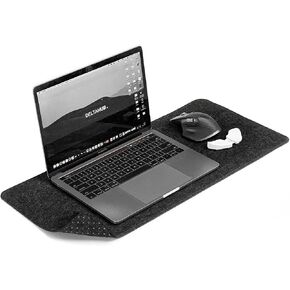 DELTAHUB - Minimalistic Felt Desk Protective Pad, Anti-Fray, Anti-Slip, Easy to Clean, Easy Glide, Long Lasting, Sleek Design, Comfortable, Resistant, Desk Mat, PC, Mac, Laptop - Large (18x32inch)