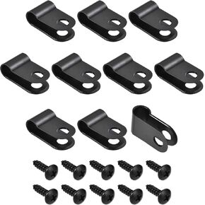 Rebower R-type Cable Clips مشابك إدارة الأسلاك، [للحفاظ على الأسلاك مرتبة] - نايلون / 0.2 بوصة / أبيض / 100 قطعة