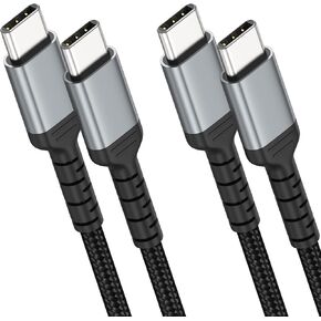 6 Inch USB C Charger Cord, 2 Pack Short USB C to USB C Cable Braided Fast Charging USBC Cable Compatible with iPhone 15 Samsung Galaxy S23 Ultra Google Pixel, Short USB C to C Cable 0.5ft in Saudi Arabia