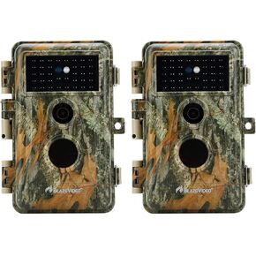 BLAZEVIDEO 4-Pack Game & Trail Cameras 32MP 1296P 75ft Night Vision Time Lapse Wildlife Deer Hunting Cams No Glow Infrared Motion Activated IP66 Waterproof Password Protection Photo & Video Model