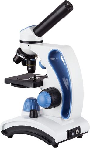 AmScope M162C-2L-PB10 40X-1000X Dual Light Glass Lens Metal Frame Student Microscope + Slides in Saudi Arabia