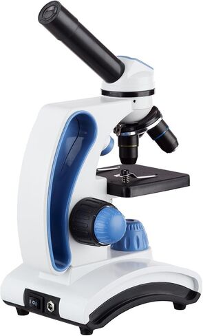 AmScope M162C-2L-PB10 40X-1000X Dual Light Glass Lens Metal Frame Student Microscope + Slides in Saudi Arabia