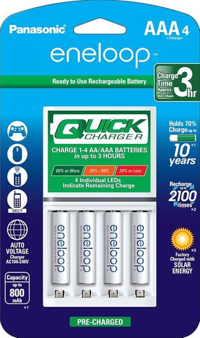 Eneloop Panasonic BK-3MCCA16FA AA 2100 Cycle Ni-MH Pre-Charged Rechargeable Batteries, 16-Battery Pack in Kuwait