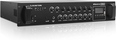 Sound Town 60W 2-Zone 70V/100V Commerical Power Amplifier with Bluetooth, Aluminum, for Restaurants, Lounges, Bars, Pubs, Schools and Warehouse (PAC80-2) in Kuwait