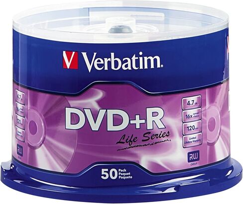 Verbatim® Life Series DVD+R Spindle, Pack Of 50 in Saudi Arabia
