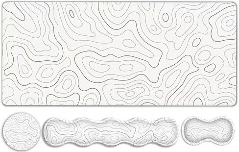 Desk Mat Gaming Mouse Pad, Cute Desk Matt Keyboard Wrist Rest for Desktop, Anti-Slip Big Mousepad Stitched Edges, XXL Large Mouse Pad with Wrist Support for Home Office Computer I Morandi Daisy in Kuwait