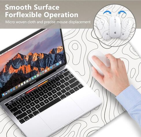 Desk Mat Gaming Mouse Pad, Cute Desk Matt Keyboard Wrist Rest for Desktop, Anti-Slip Big Mousepad Stitched Edges, XXL Large Mouse Pad with Wrist Support for Home Office Computer I Morandi Daisy in Kuwait