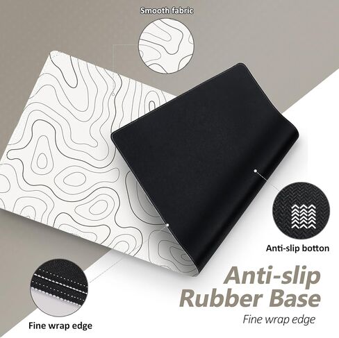 Desk Mat Gaming Mouse Pad, Cute Desk Matt Keyboard Wrist Rest for Desktop, Anti-Slip Big Mousepad Stitched Edges, XXL Large Mouse Pad with Wrist Support for Home Office Computer I Morandi Daisy in Kuwait