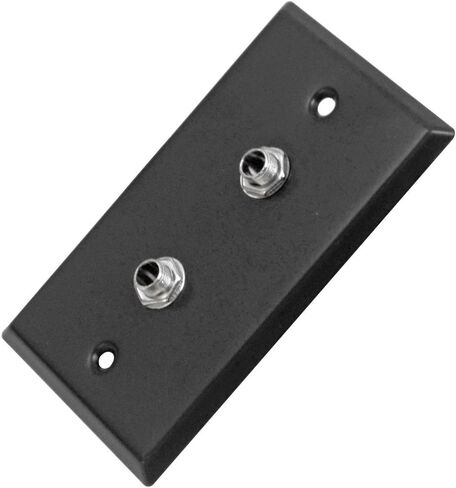 Seismic Audio SA-PLATE26 Black Stainless Steel Wall Plate with Dual 1/4-Inch TS Mono Jacks in Saudi Arabia