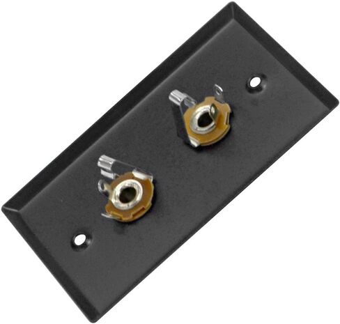 Seismic Audio SA-PLATE26 Black Stainless Steel Wall Plate with Dual 1/4-Inch TS Mono Jacks in Saudi Arabia