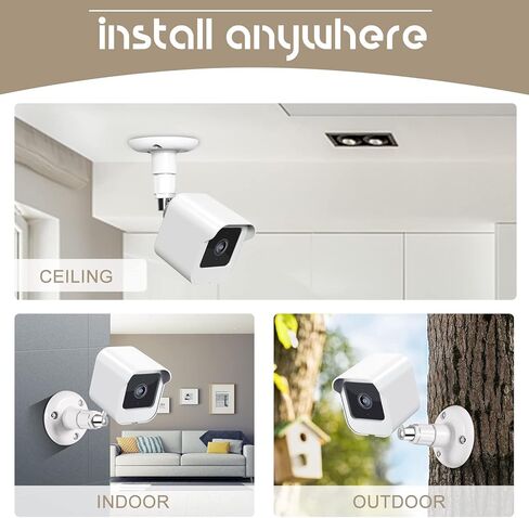 Wall Mount for Wyze Cam V3 , Outdoor and Indoor Weatherproof Protective Housing with 360 Degree Adjustable Mount Bracket, Home Security Camera System Accessories (WHITE-3Pack) in Kuwait