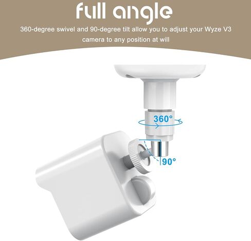 Wall Mount for Wyze Cam V3 , Outdoor and Indoor Weatherproof Protective Housing with 360 Degree Adjustable Mount Bracket, Home Security Camera System Accessories (WHITE-3Pack) in Kuwait