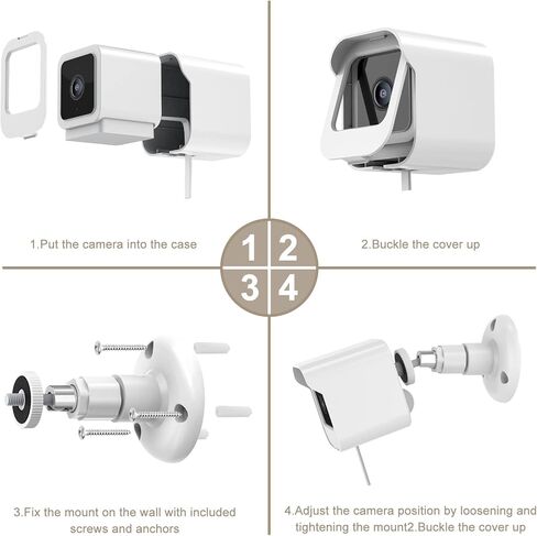 Wall Mount for Wyze Cam V3 , Outdoor and Indoor Weatherproof Protective Housing with 360 Degree Adjustable Mount Bracket, Home Security Camera System Accessories (WHITE-3Pack) in Kuwait