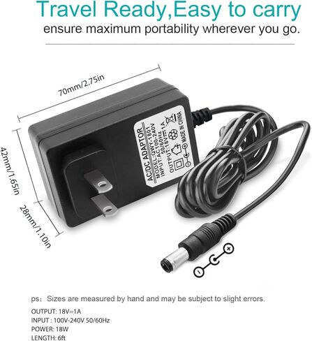 محول امداد طاقة تيار متردد بتيار مستمر 18 فولت مناسب لصندوق فضلات القطط ذاتي التنظيف من بيت سيف سكوب فري PAL00-14243 PAL00-16527 RFA-516 PAL00-15342 14242 PetSafe RFA-515 محول امداد صندوق فضلات القطط in Kuwait