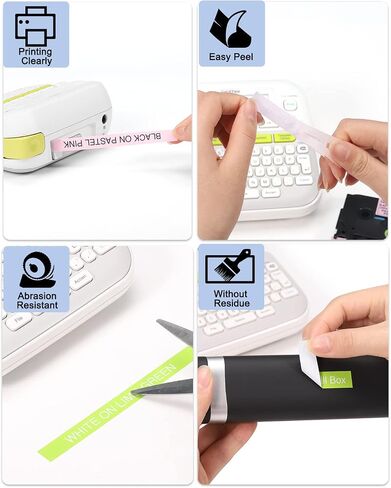 6-Pack P Touch Label Tape 12mm 0.47 Inch Multi-Color Compatible Brother Ptouch Tape TZE-MQ531/MQE31/MQF31/MQP35/MQG35/MQG31 12mm 0.47 inch for Brother P Touch PT-H110 PT-D600 PT-D400 Label Makers in Kuwait