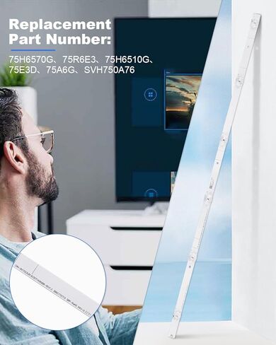 شرائط الإضاءة الخلفية LED ULXIOM SVH750A76 متوافقة مع Hisense HD750S3U81-TAB1 CRH-BX75S3U813030T14069B8-REV1.3، استبدل 75H6570G 75R6E3 75H6510G 75E3D 75A6G، 14 قطعة in Kuwait