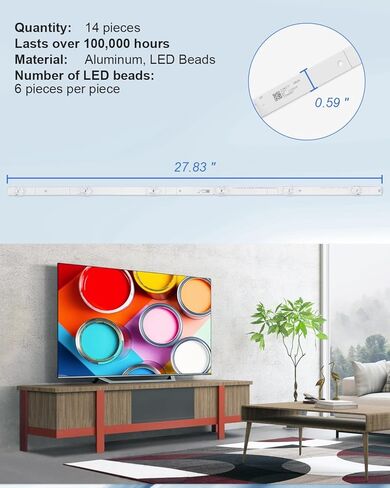 شرائط الإضاءة الخلفية LED ULXIOM SVH750A76 متوافقة مع Hisense HD750S3U81-TAB1 CRH-BX75S3U813030T14069B8-REV1.3، استبدل 75H6570G 75R6E3 75H6510G 75E3D 75A6G، 14 قطعة in Kuwait