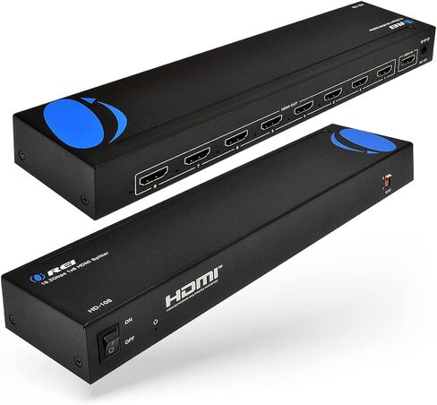 OREI 1080p 1x8 HDMI Splitter, - 1 Port to 8 HDMI Display Duplicate/Mirror - Powered Splitter Ver 1.3 Certified for Full HD 1080P High-Resolution 3D Support (One Input To Eight Outputs) in Saudi Arabia
