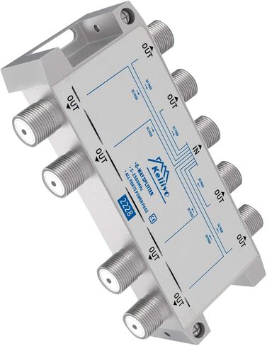 8 Way coaxial Cable Splitter, Bi-Directional MoCA 5-2500MHz - Suitable for high- High-Performance Splitter for TV, Internet, or Satellite in Kuwait