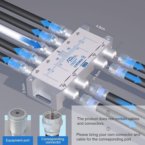 8 Way coaxial Cable Splitter, Bi-Directional MoCA 5-2500MHz - Suitable for high- High-Performance Splitter for TV, Internet, or Satellite in Kuwait