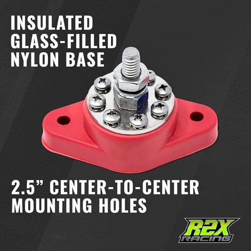 كتلة تقاطع توزيع الطاقة - 8 محطات توصيل 12 فولت مع التمهيد العازل وقرص الحماية - صنع في الولايات المتحدة الأمريكية (أسود، 1/4 بوصة) in Kuwait