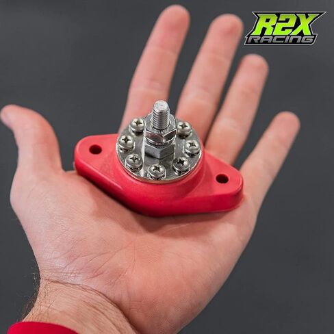 كتلة تقاطع توزيع الطاقة - 8 محطات توصيل 12 فولت مع التمهيد العازل وقرص الحماية - صنع في الولايات المتحدة الأمريكية (أسود، 1/4 بوصة) in Kuwait