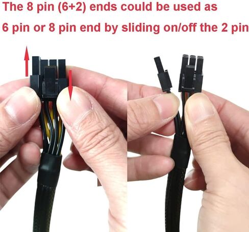 COMeap 8 Pin PCIe Splitter Cable, GPU VGA PCIe Female to Dual 8 Pin (6+2) Male PCI Express Power Adapter Braided Extension 9 inches (23cm) in Kuwait