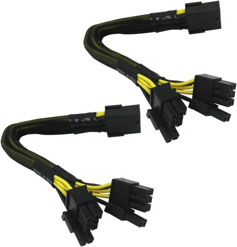 COMeap 8 Pin PCIe Splitter Cable, GPU VGA PCIe Female to Dual 8 Pin (6+2) Male PCI Express Power Adapter Braided Extension 9 inches (23cm) in Kuwait