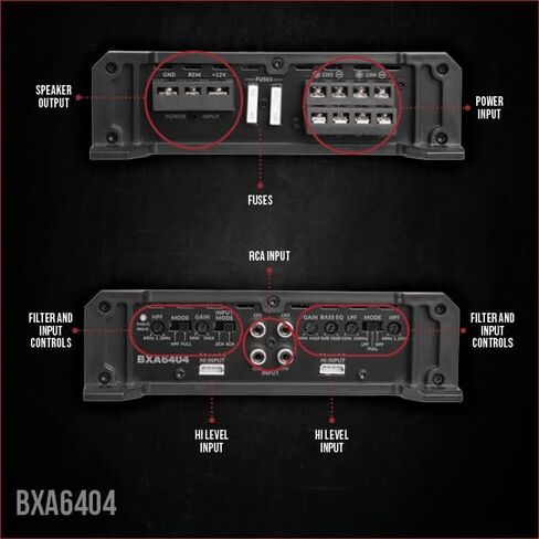 Belva BXA15001 1500W Peak BX-Series 2-Ohm Stable Class-A/B Monoblock | Car Audio MOSFET Amplifier with Remote Subwoofer Level Control in Kuwait