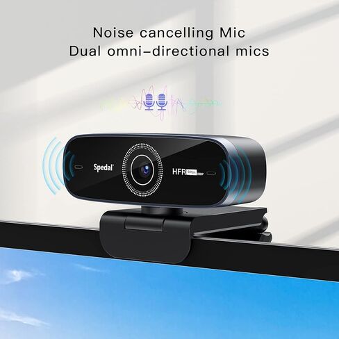 كاميرا ويب Spedal 1080P 60 إطارًا في الثانية مع ميكروفون مزدوج، تركيز تلقائي، برنامج متضمن، كاميرا ويب فائقة الدقة، كاميرا كمبيوتر USB للألعاب/التدريس عبر الإنترنت/مكالمات الفيديو/التكبير/التصغير/سكايب in Kuwait