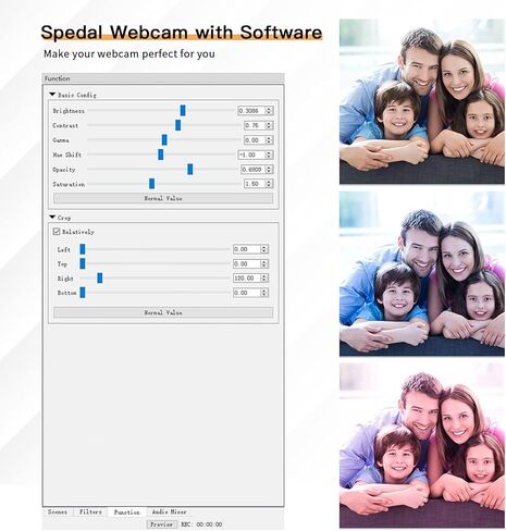 كاميرا ويب Spedal 1080P 60 إطارًا في الثانية مع ميكروفون مزدوج، تركيز تلقائي، برنامج متضمن، كاميرا ويب فائقة الدقة، كاميرا كمبيوتر USB للألعاب/التدريس عبر الإنترنت/مكالمات الفيديو/التكبير/التصغير/سكايب in Kuwait