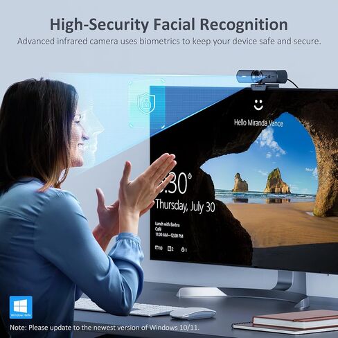 NexiGo 1080P Webcam Kits, N930w HelloCam with Windows Hello, True Privacy, Automatic Electronic Shutter, Computer Camera, Lightweight Mini Tripod, for Zoom/Skype/Teams in Saudi Arabia