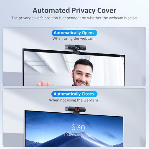 NexiGo 1080P Webcam Kits, N930w HelloCam with Windows Hello, True Privacy, Automatic Electronic Shutter, Computer Camera, Lightweight Mini Tripod, for Zoom/Skype/Teams in Saudi Arabia