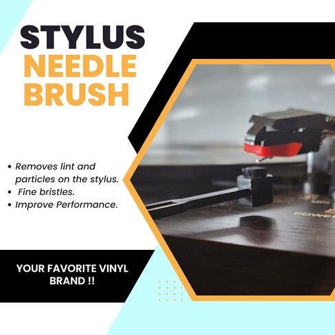 Vinyl Quantum - مجموعة تنظيف أسطوانات الفينيل - كاملة 5 في 1 - تتضمن فرشاة تسجيل مخملية فائقة النعومة، وفرشاة تنظيف صغيرة، وسائل تنظيف مقاس XL، وفرشاة قلم in Saudi Arabia
