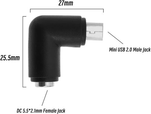 2 قطعة تيار مستمر 5.5x2.1 مللي متر إلى محول USB صغير 90 درجة تيار مستمر صغير محول الطاقة موصل شحن التيار الكهربائي للأجهزة الكهربائية الصغيرة الهواتف المحمولة in Saudi Arabia