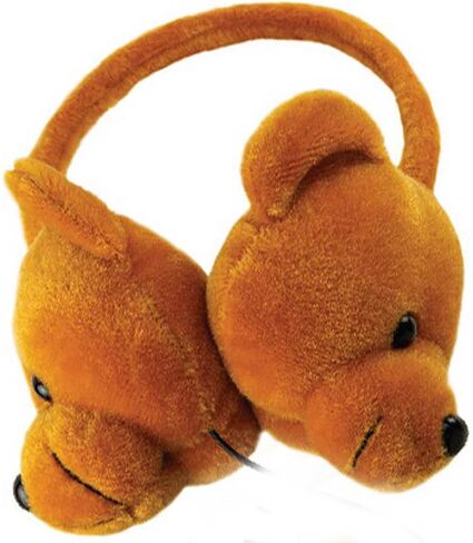 Coby Wired Kids Headphones | Lightweight Cuddle Earphones with Microphone | Volume Limiting 85dB | Plush Headset for Children| On-Ear Kids Headphones for Kids for School (Brown Bear) in Kuwait