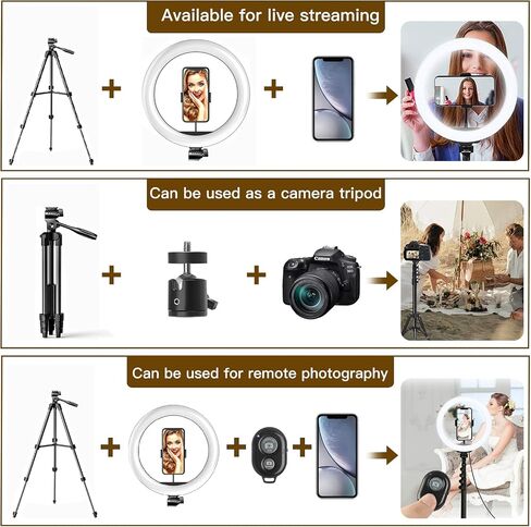 WUZHI 12" Ring Light with Stand and Phone Holder, Selfie Ringlight with Photographic Light Mounting Hardware, 10 Dimming Levels & 3 Colors LED Ring Lights for Recording Streaming,Makeup,YouTube,TikTok in Saudi Arabia