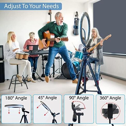 WUZHI 12" Ring Light with Stand and Phone Holder, Selfie Ringlight with Photographic Light Mounting Hardware, 10 Dimming Levels & 3 Colors LED Ring Lights for Recording Streaming,Makeup,YouTube,TikTok in Saudi Arabia