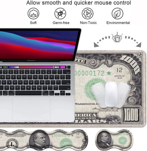 مجموعة مسند معصم مريح للوحة المفاتيح ولوحة الماوس، بساط مكتب ألعاب كبير مقاس XXL مقاس 31.5 بوصة × 11.8 بوصة، قاعدة غير قابلة للانزلاق، إسفنج ذو ذاكرة، تخفيف آلام الكتابة بسهولة للمكتب والمنزل، زهور أرجوانية وفراشة in Kuwait