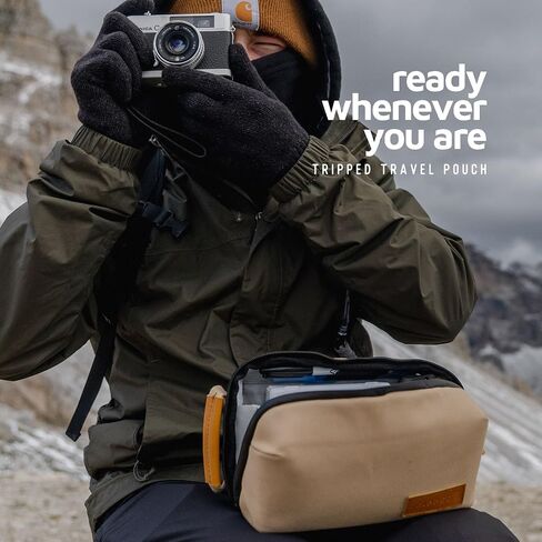 TRIPPED Travel Gear Tech Bag Organizer - Small Electronics Organizer Pouch for Travel - Premium Travel Case with Leather Accents - Mesh Pocket for Cables, Cords and Chargers in Saudi Arabia