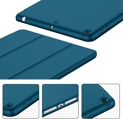iMieet iPad 9th Generation Case 2021/iPad 8th Generation Case 2020 10.2 Inch with Pencil Holder, iPad 7th Gen 2019 Case with Soft Baby Skin Silicone Back, Auto Wake/Sleep Cover (Black) in Kuwait