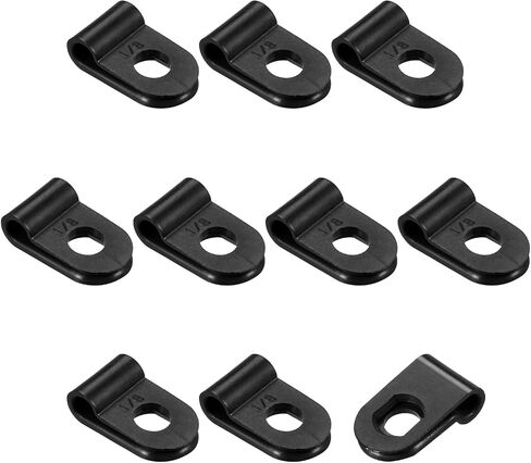 Rebower R-type Cable Clips Wire Management Clamps, [for Keeping Wire Neat ] - Nylon / 0.12-inch/Black / 20 Pcs in Saudi Arabia