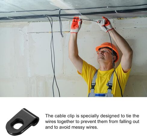 Rebower R-type Cable Clips Wire Management Clamps, [for Keeping Wire Neat ] - Nylon / 0.12-inch/Black / 20 Pcs in Saudi Arabia