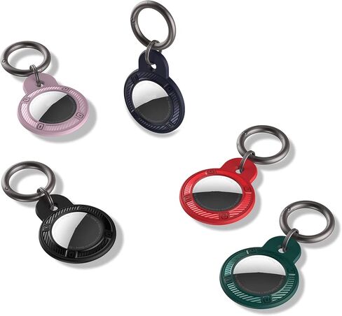 JIML مادة TPU AirTags حافظة سلسلة مفاتيح وغطاء واقٍ وحامل ملحقات تعقب مضادة للخدش وحافظة واقية لمكتشف علامات الهواء (قطعتان أسود) in Kuwait